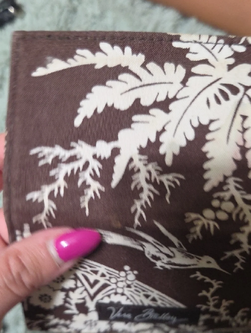 Vera Bradley Chocolate and Cream Bird & Floral Wallet - Picture 8 of 9